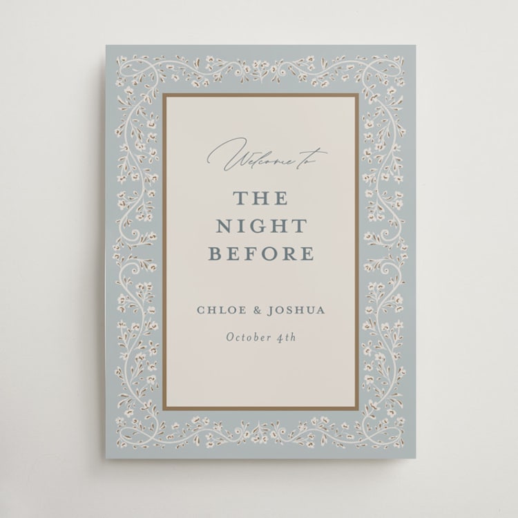 "Floral Romance" - Wedding Party Signs in Something Blue by Gwen Bedat - Front