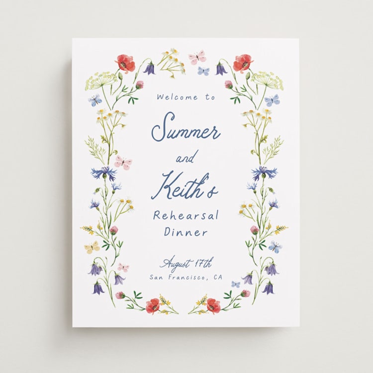 "Wildflower Romance" - Wedding Party Signs in Ivory by frau brandt - Front