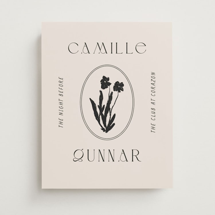 "la graine" - Wedding Party Signs in Onyx by Alaina Cherup - Front