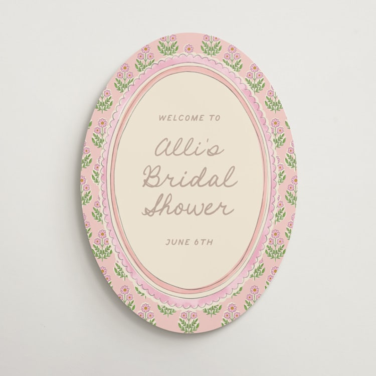 "Botanical maximalism" - Wedding Party Signs in Poppy by Creo Study - Front