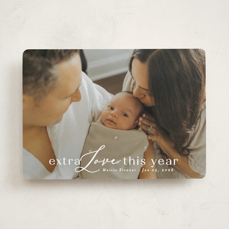 "New Year Baby" - Holiday Birth Announcement Cards in Cotton by Angela Thompson - Front