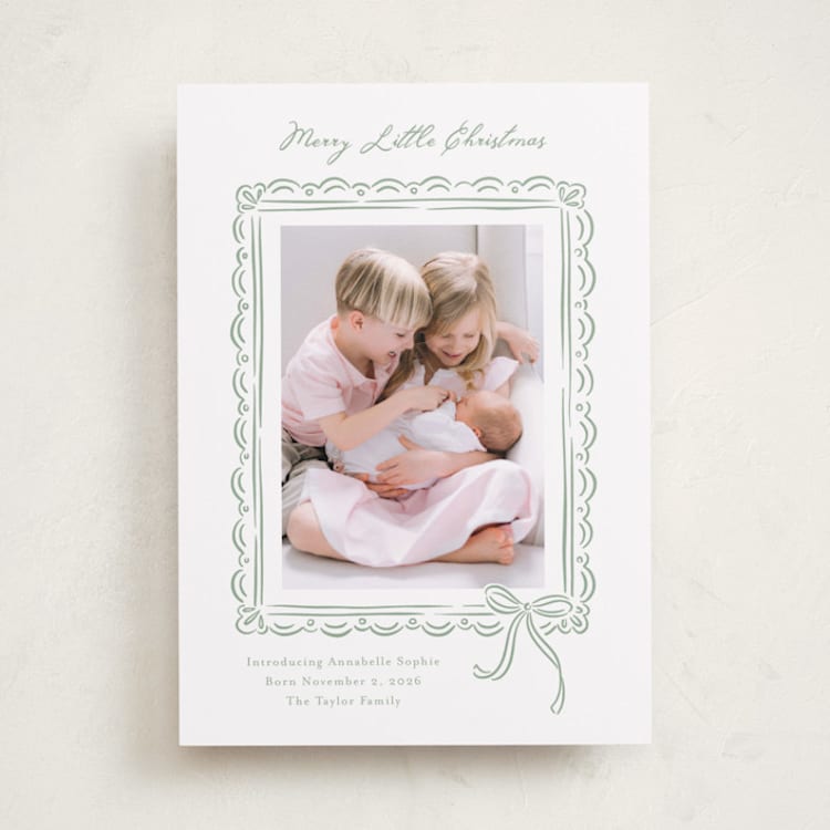Merry Little Christmas Holiday Birth Announcements
