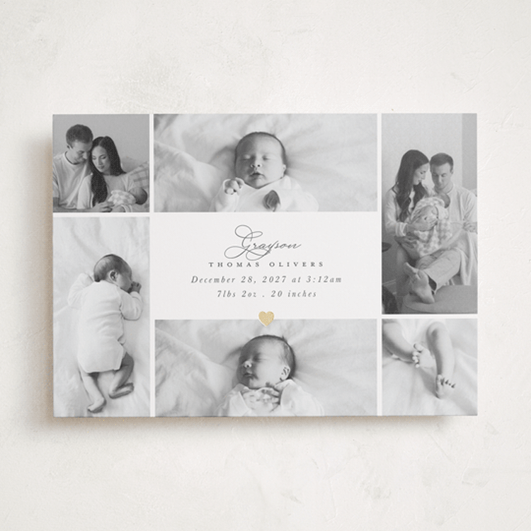 "Sending Love" - Birth Announcements in Cloud by Hudson meet Rose - Front