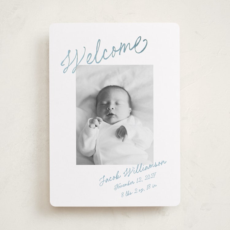 "Sweet Welcome" - Birth Announcements in Cotton by Stacy Maalouf - Front