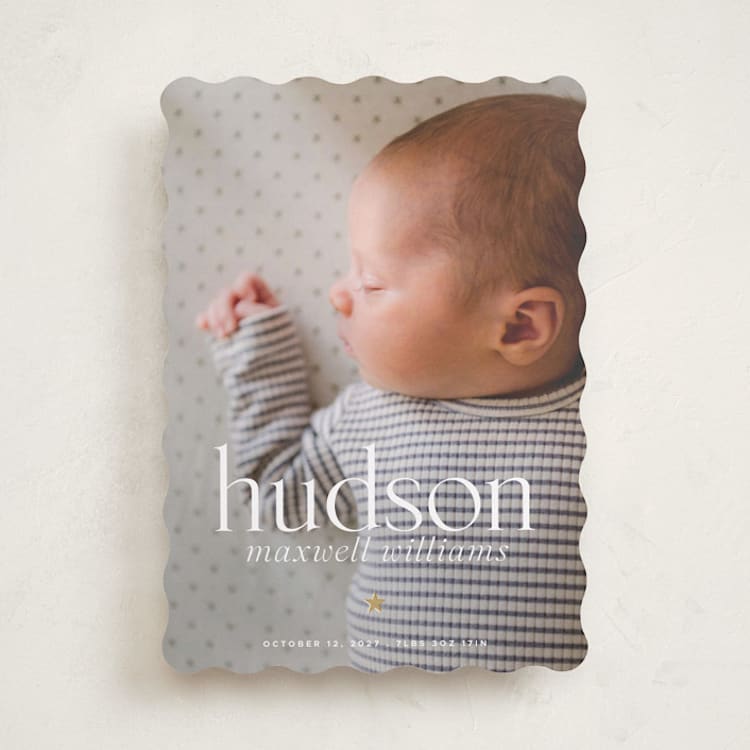 "Tiny Star" - Birth Announcements in Cream by Vera Lim - Front