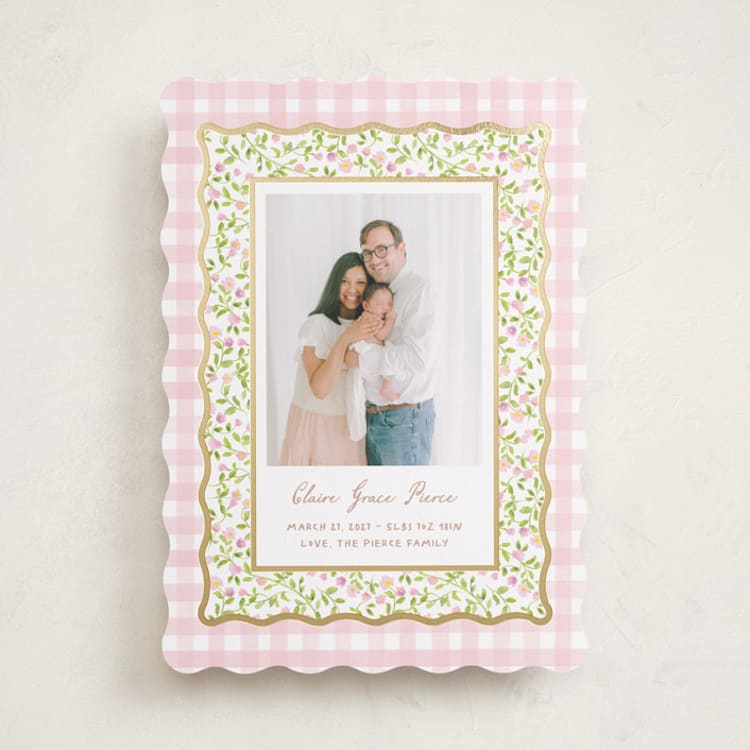 "Patio" - Birth Announcements in Peony by Creo Study - Front