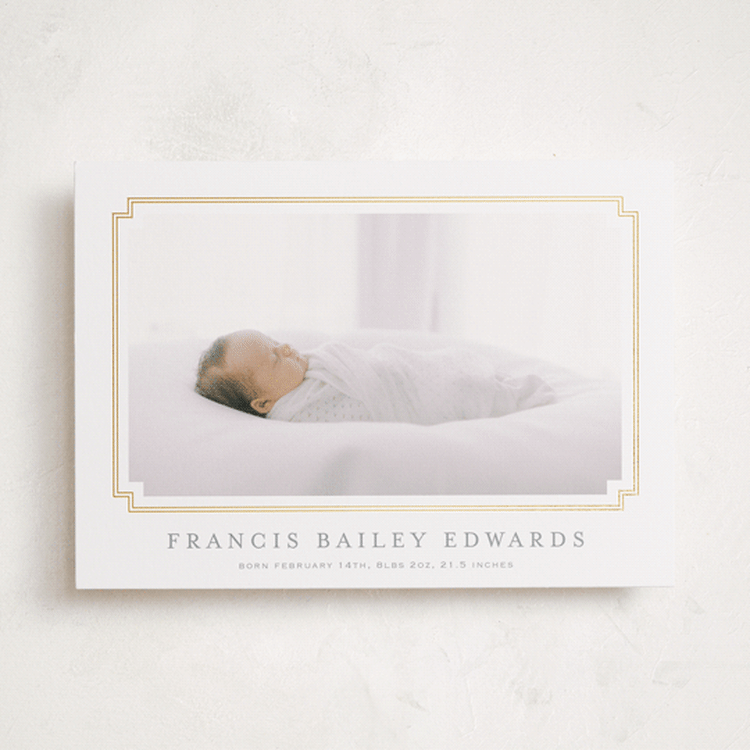 "First Step" - Birth Announcements in Fog by Carolyn MacLaren - Front