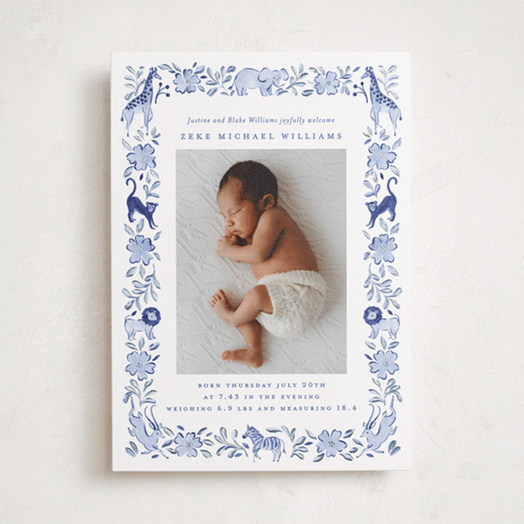 "Wild one" - Birth Announcements in Ink by Sarah Knight - Front