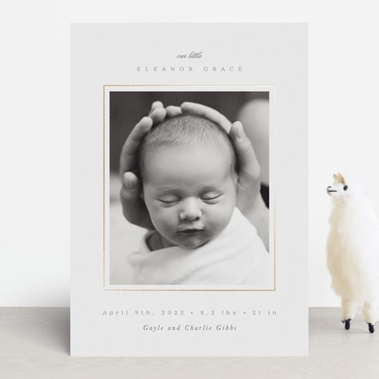 "weensy" - Birth Announcements in Coal by Sara Hicks Malone - Front