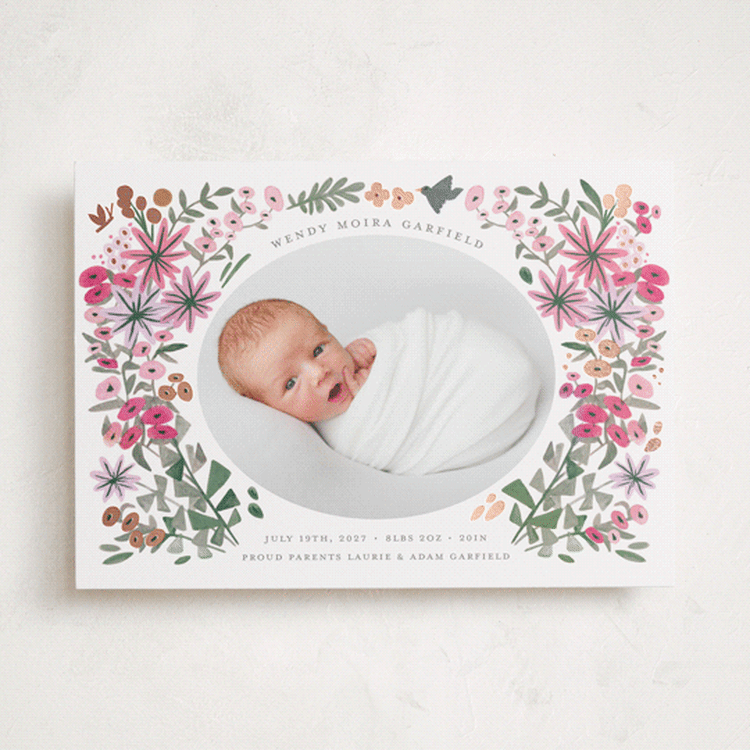 "Blossom Baby" - Birth Announcements in Rose by Morgan Ramberg - Front