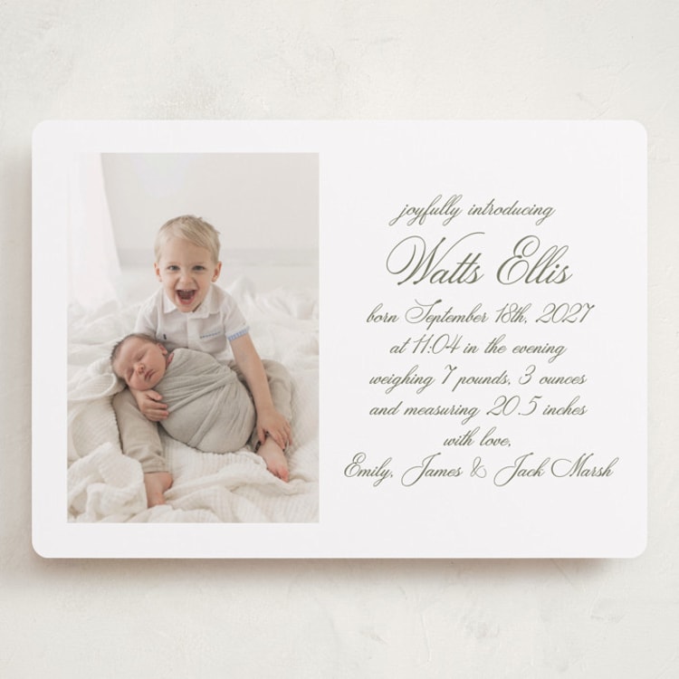 "Walden" - Birth Announcements in Fern by Megan Davis - Front