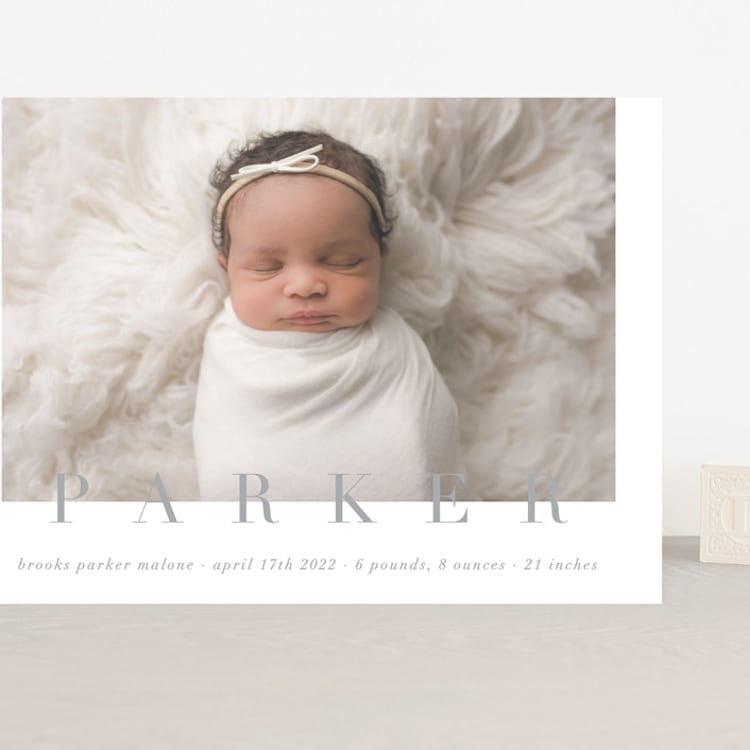 "Classic Baby" - Birth Announcements in Cement by Sara Hicks Malone - Front
