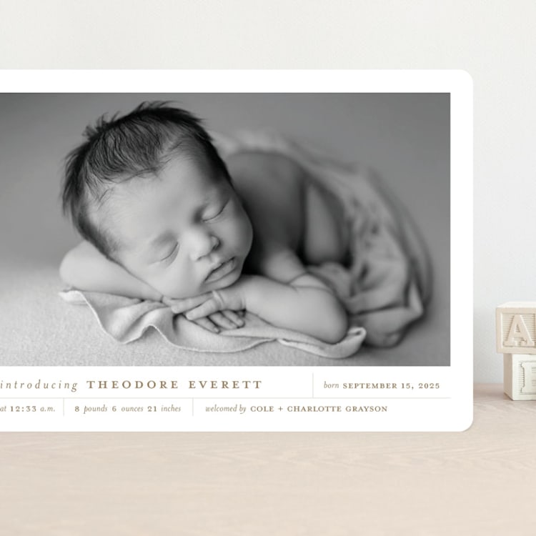 "Modern Grid" - Birth Announcements in Sand by Alexandra Cohn - Front