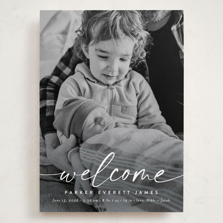 "Little Welcome" - Birth Announcements in Cloud by Susan Asbill - Front