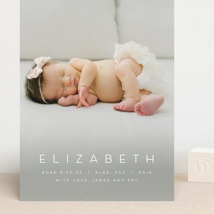 "Sweet Love" - Birth Announcements in Sugar by Juneau Designs - Front