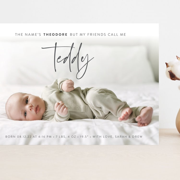 "My Nickname" - Birth Announcements in Shadow by Carolyn Kach - Front