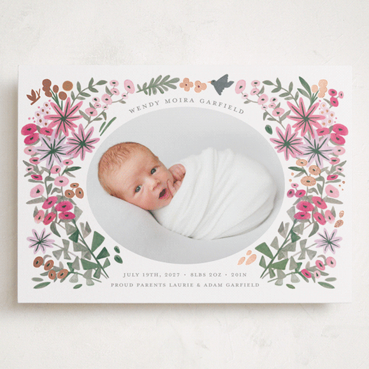 "Blossom Baby" - Birth Announcements in Rose by Morgan Ramberg - Front