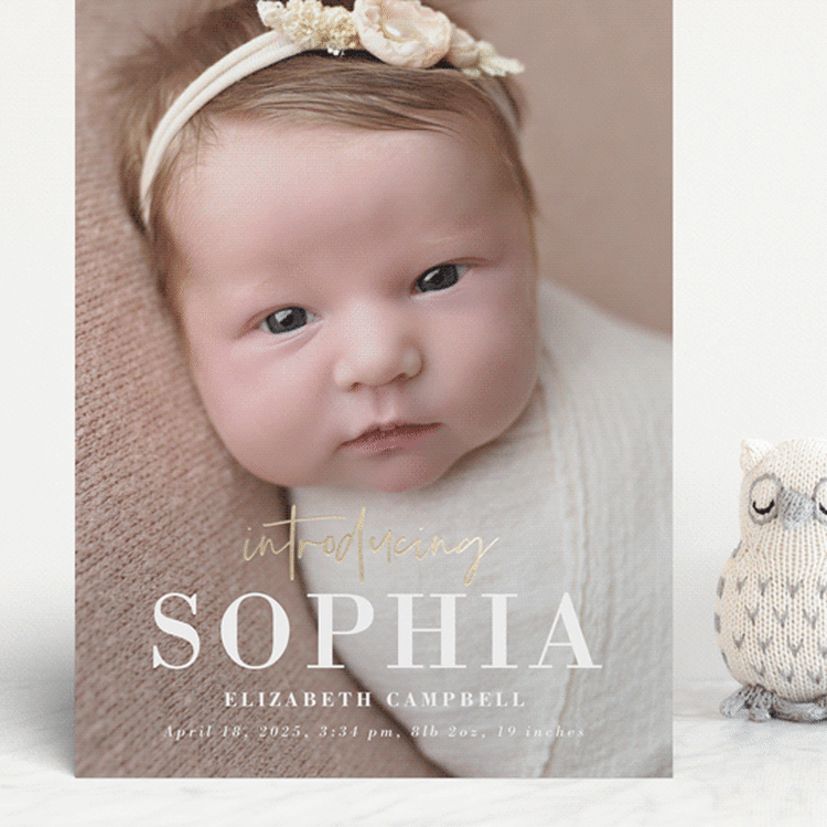 "gilded introduction" - Birth Announcements in Milk by Susan Asbill - Front