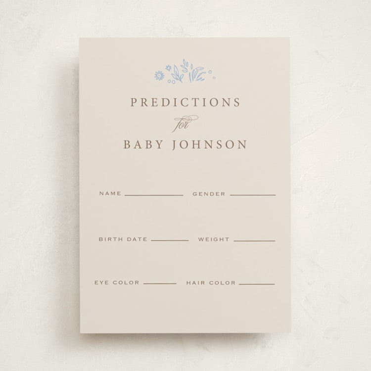 "Blooming Foil Oval" - Baby Shower Game Cards in Bluebell by Hannah Williams - Front