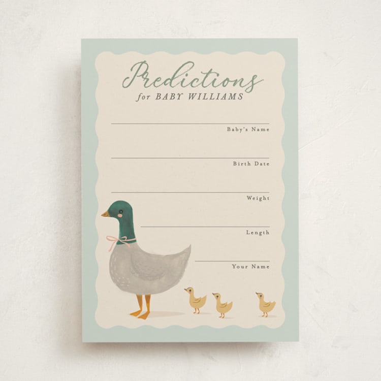 "Vintage Ducklings" - Baby Shower Game Cards in Pond by Karidy Walker - Front