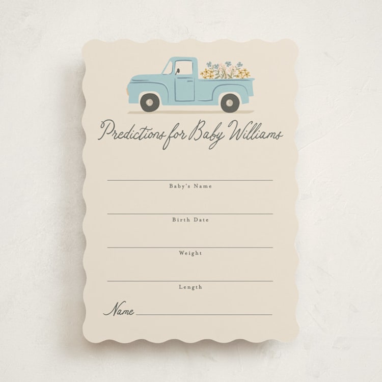 "Classic Truck" - Baby Shower Game Cards in Lake by Karidy Walker - Front
