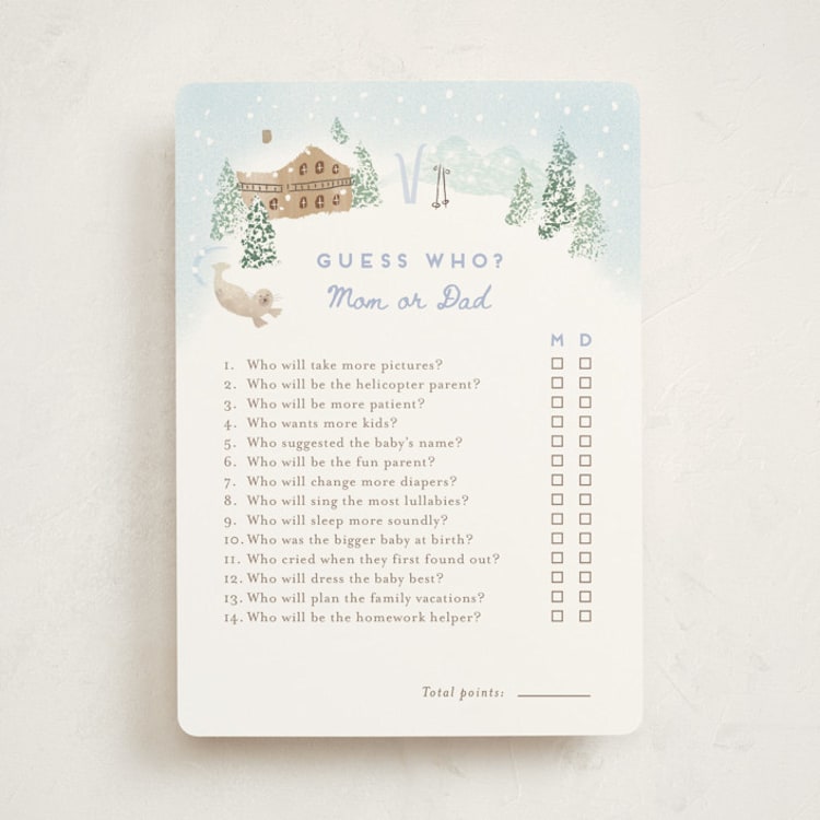 "Apres Bebe" - Baby Shower Game Cards in Frost by Jennifer Wick - Front