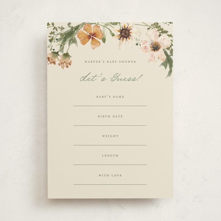 "Whimsical Baby Shower" - Baby Shower Game Cards in Cream by Reilly Kavanaugh - Front
