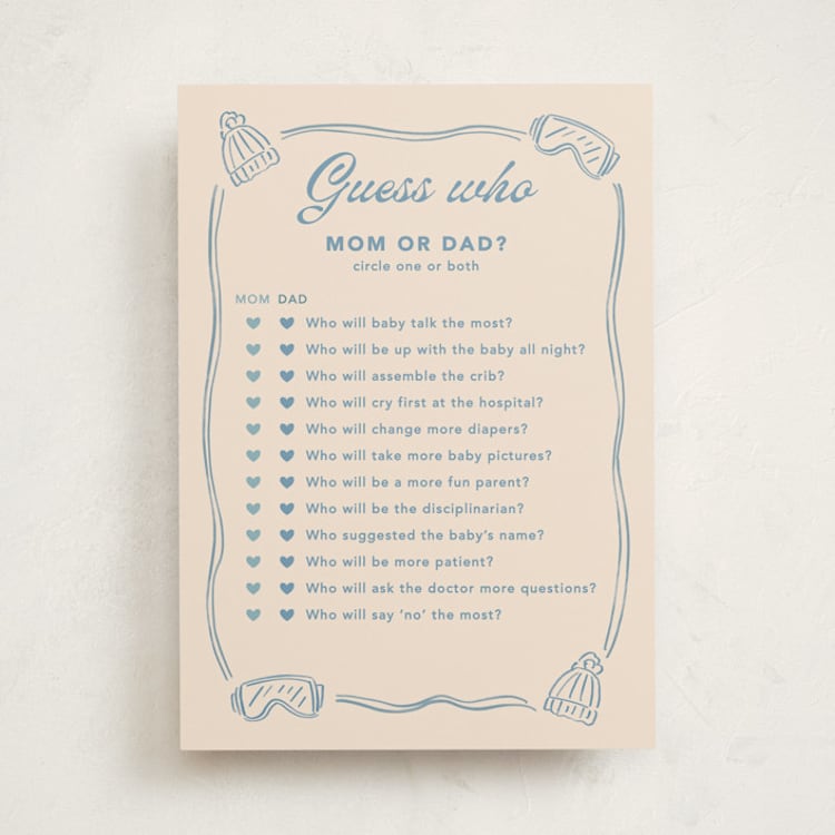 "Apres Ski" - Baby Shower Game Cards in Frost by Creo Study - Front