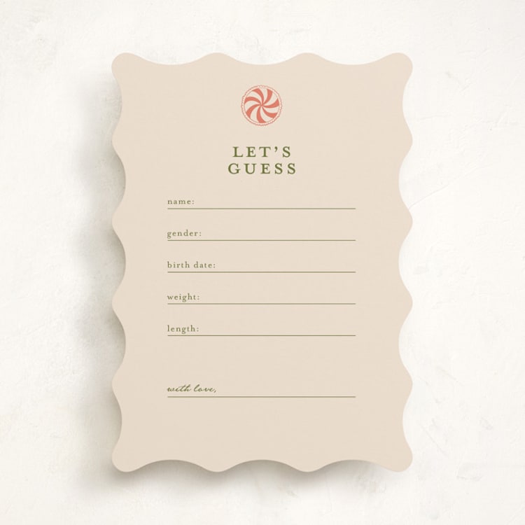 "Peppermint" - Baby Shower Game Cards in Peppermint by Stephanie Heinrich Godbout - Front