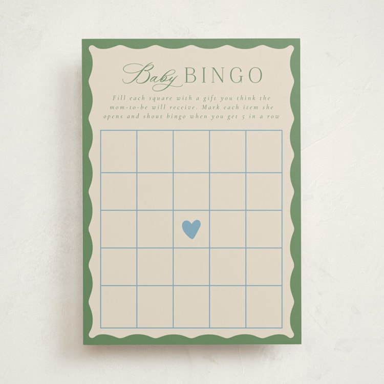 "wavy stripe" - Baby Shower Game Cards in Forest by Jen Owens - Front