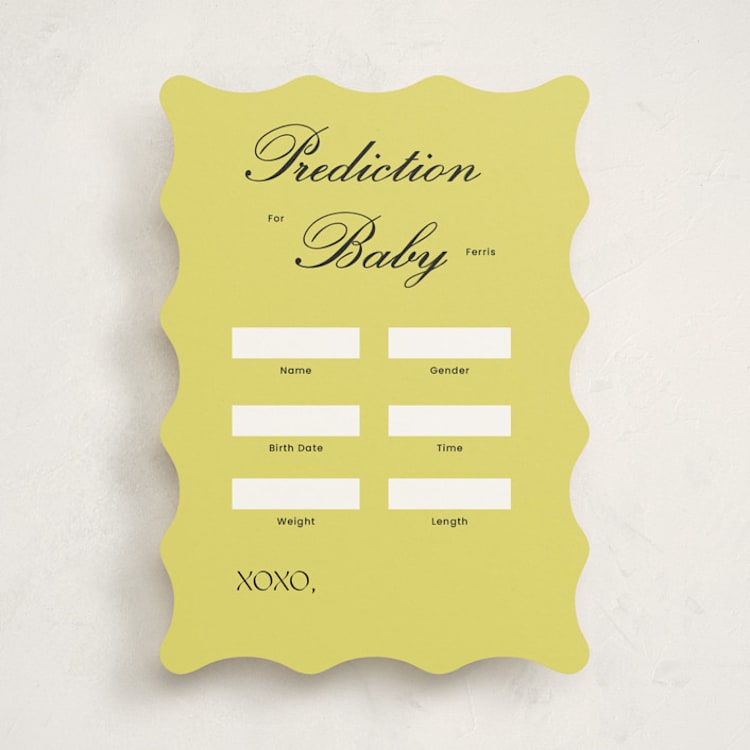 "Georgia" - Baby Shower Game Cards in Wasabi by Rachel Cassel - Front