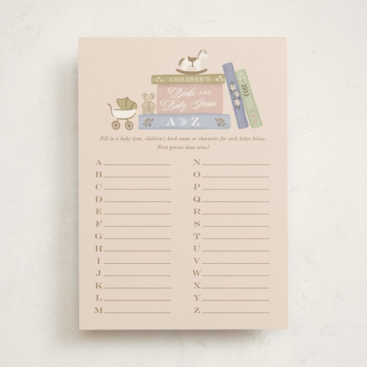 "A New Chapter" - Baby Shower Game Cards in Sprinkles by Leah Bisch - Front