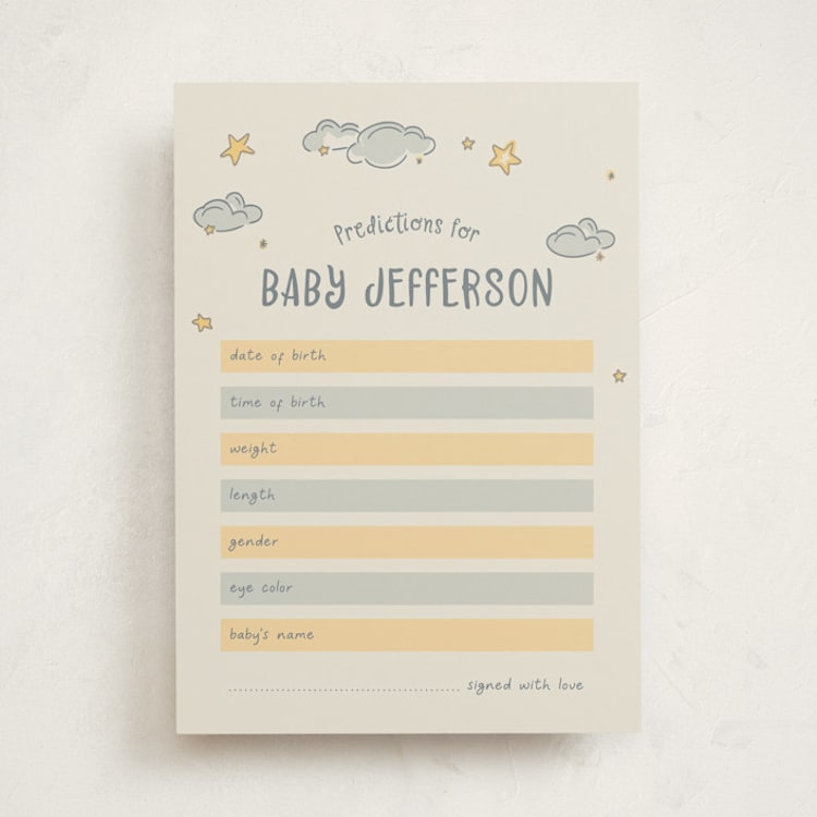 "Twinkle" - Baby Shower Game Cards in Happy by letterfix - Front