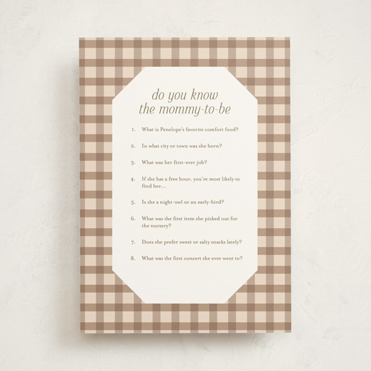 "Teddy Bear Stripes" - Baby Shower Game Cards in Beary by Cindy Reynolds - Front