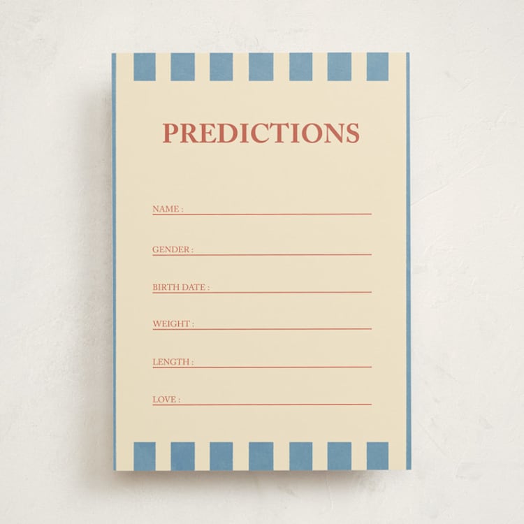 "Elegant stripes" - Baby Shower Game Cards in Azure by motifmyway - Front