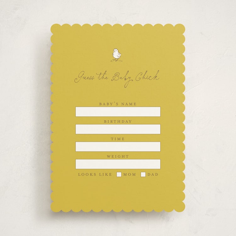 "Little Chicks on the Way" - Baby Shower Game Cards in Corn by Lucrecia Caporale - Front