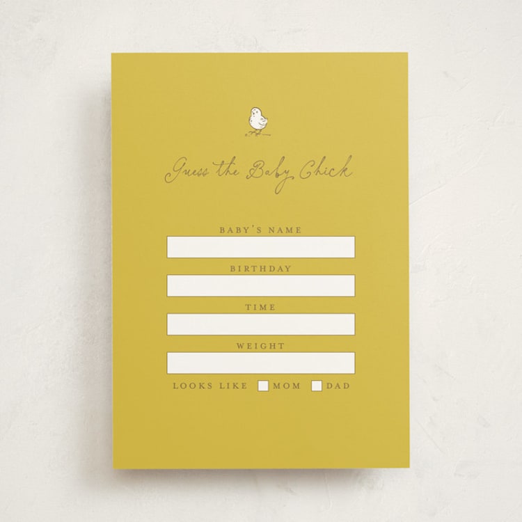 "Little Chicks on the Way" - Baby Shower Game Cards in Corn by Lucrecia Caporale - Front