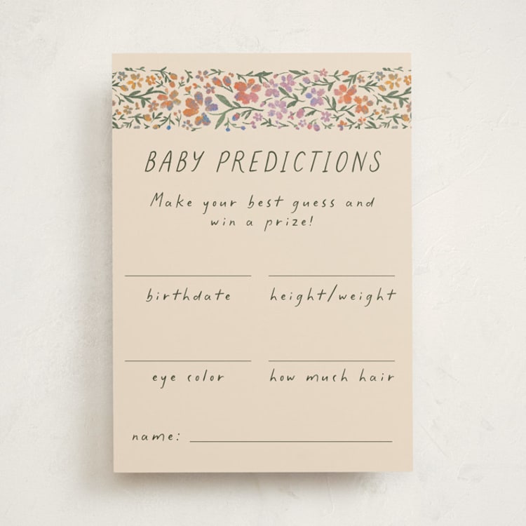 "Wildflowers" - Baby Shower Game Cards in Confetti by 2birdstone - Front