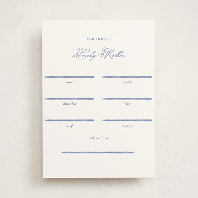 "Baby pram" - Baby Shower Game Cards in Navy by Huefete - Front