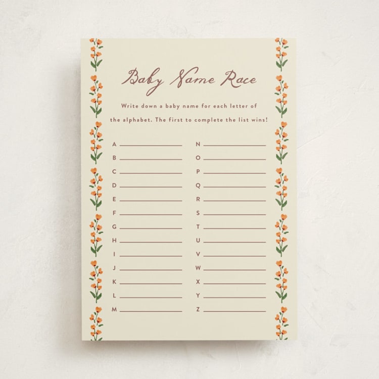 "Ba Ba Baby shower" - Baby Shower Game Cards in Butter by Angela Garrick - Front
