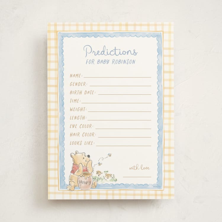 "Disney's Winnie The Pooh and a Lil Hunny" - Baby Shower Game Cards in Pond by Creo Study - Front