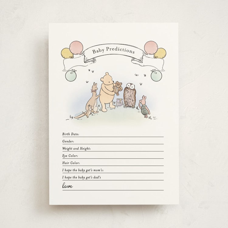 "Disney's Winnie the Pooh Mom to Bee" - Baby Shower Game Cards in Powder by Becky Nimoy - Front