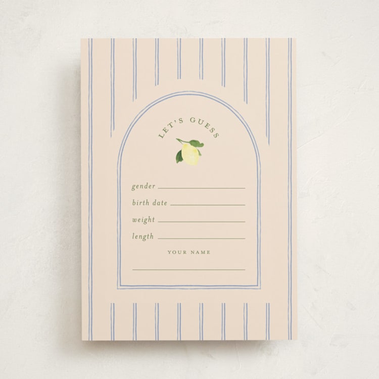 "Limoncello" - Baby Shower Game Cards in Rome by Claudia Orengo - Front