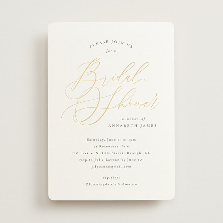 "POSH" - Bridal Shower Invitations in Waterlily by Melanie Kosuge - Front