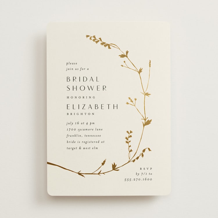 "Vine Wrap" - Bridal Shower Invitations in Eggshell by Amy Kross - Front
