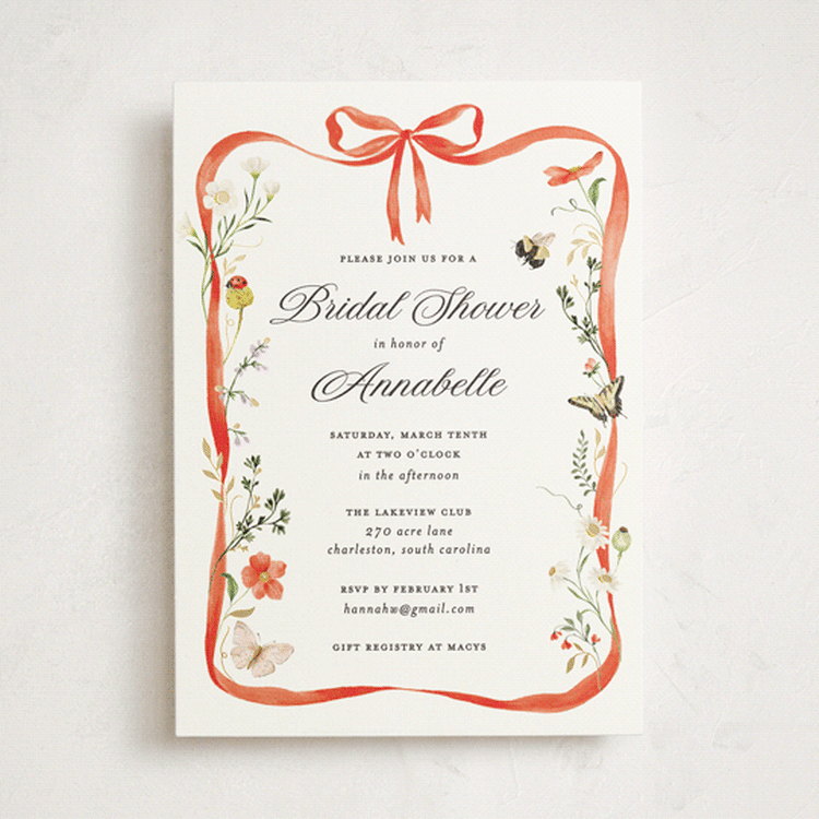 "Fleur" - Bridal Shower Invitations in Verona Sunset by Sarah Knight - Front