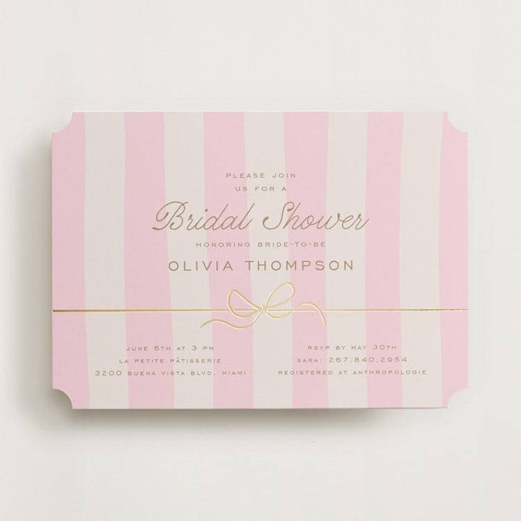 "Macaron Box" - Bridal Shower Invitations in Rose by Leia Matt - Front