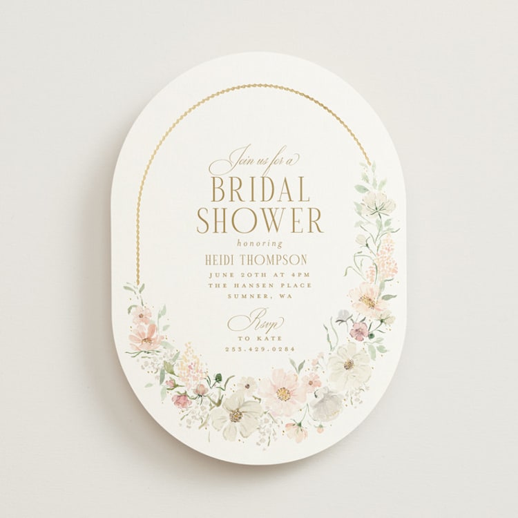 "Gorgeous" - Bridal Shower Invitations in Blushing by Itsy Belle Studio - Front