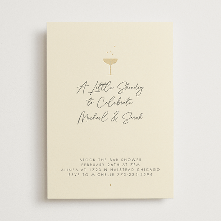 "A Little Shindig" - Bridal Shower Invitations in Champagne by mo kelley - Front