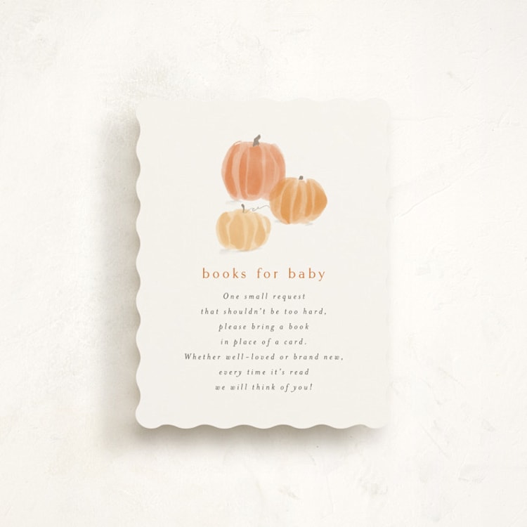 "Autumn Pumpkins" - Baby Shower Insert Cards in Pumpkin by Rebecca Durflinger - Front